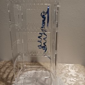 Cq acrylic 360 Rotating Earring&Bracelet Holder Organizer Rack Jewelry Carousel